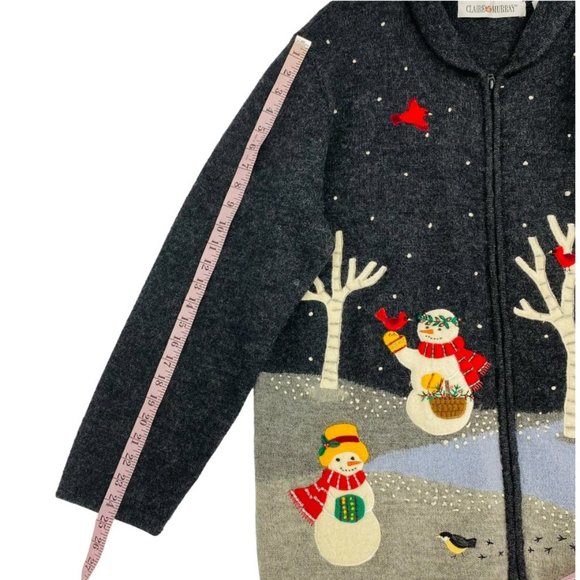 Claire Murray Vintage 100% Wool Christmas Cardigan - Picture 9 of 10